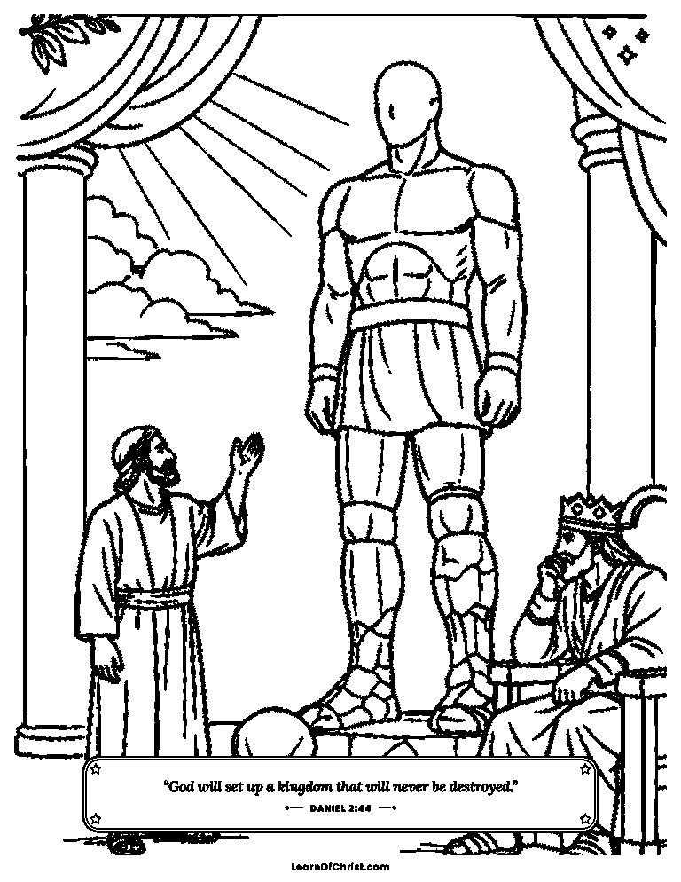Daniel 2 coloring page - Daniel explains the king's big dream