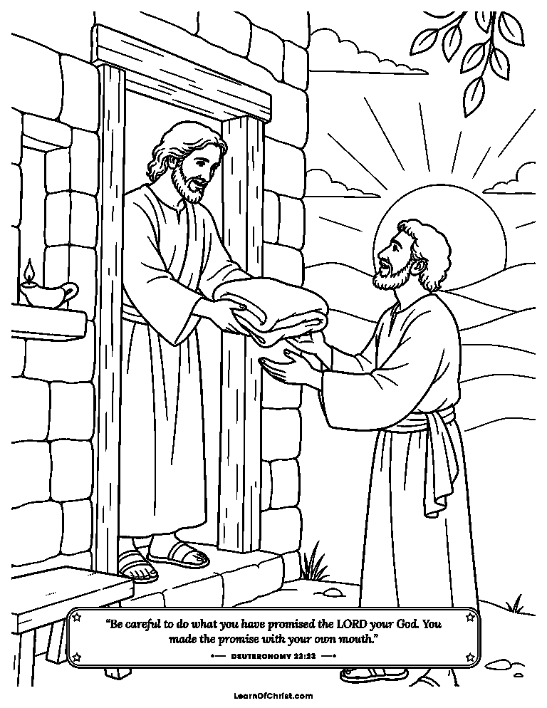 Deuteronomy 23 coloring page - Grapes from a neighbor's vineyard