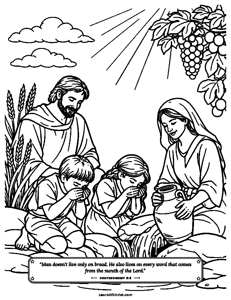 Deuteronomy 8 coloring page - Springs of water in the good land
