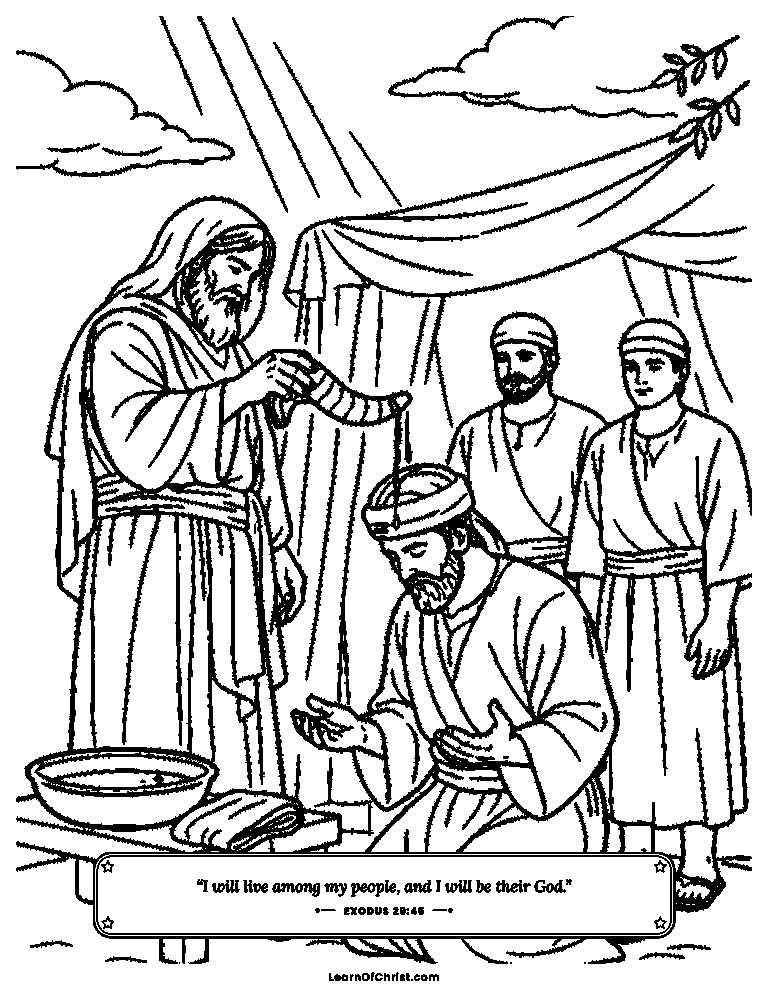Exodus 29 coloring page - Aaron is set apart to serve God
