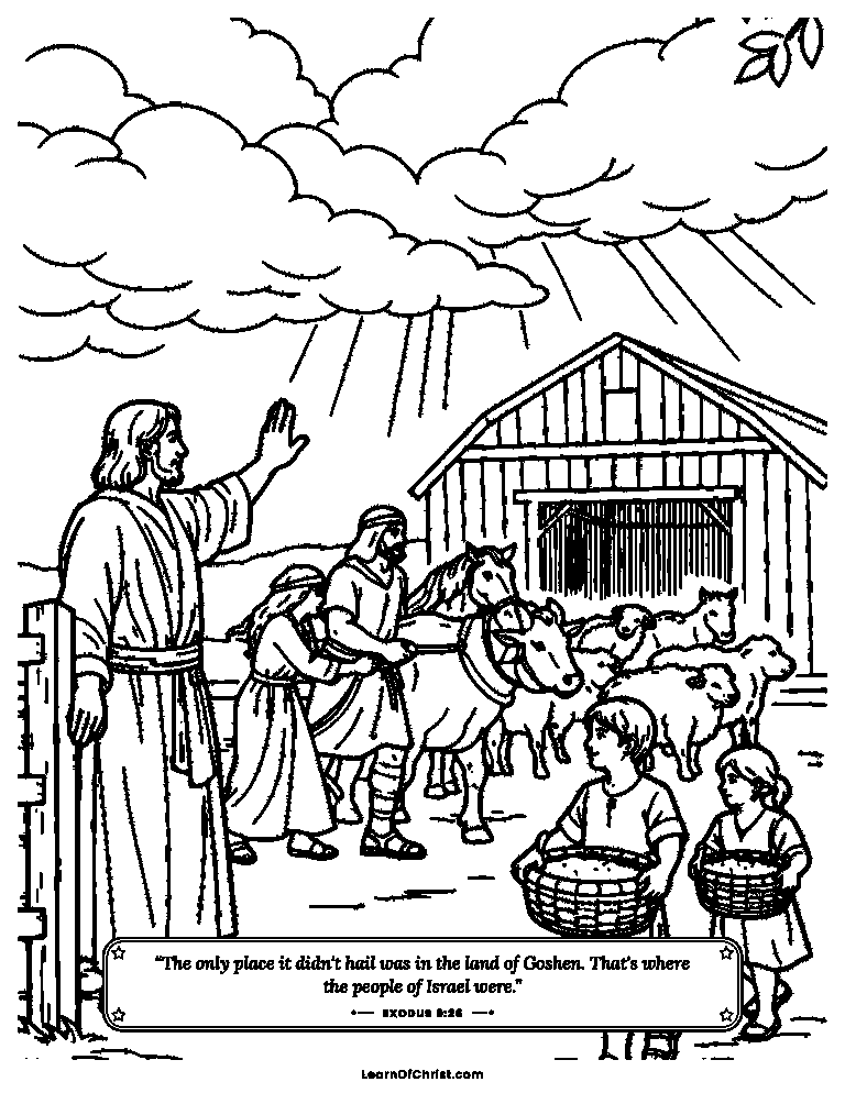Exodus 9 coloring page - A warning before the great hailstorm