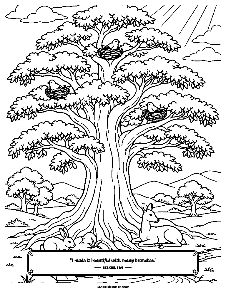 The tallest cedar shelters birds and animals