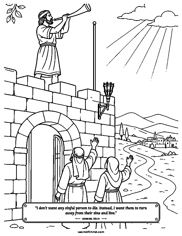 The watchman blows his warning trumpet