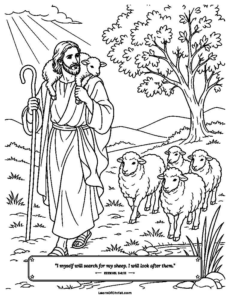The good shepherd carries a lost lamb