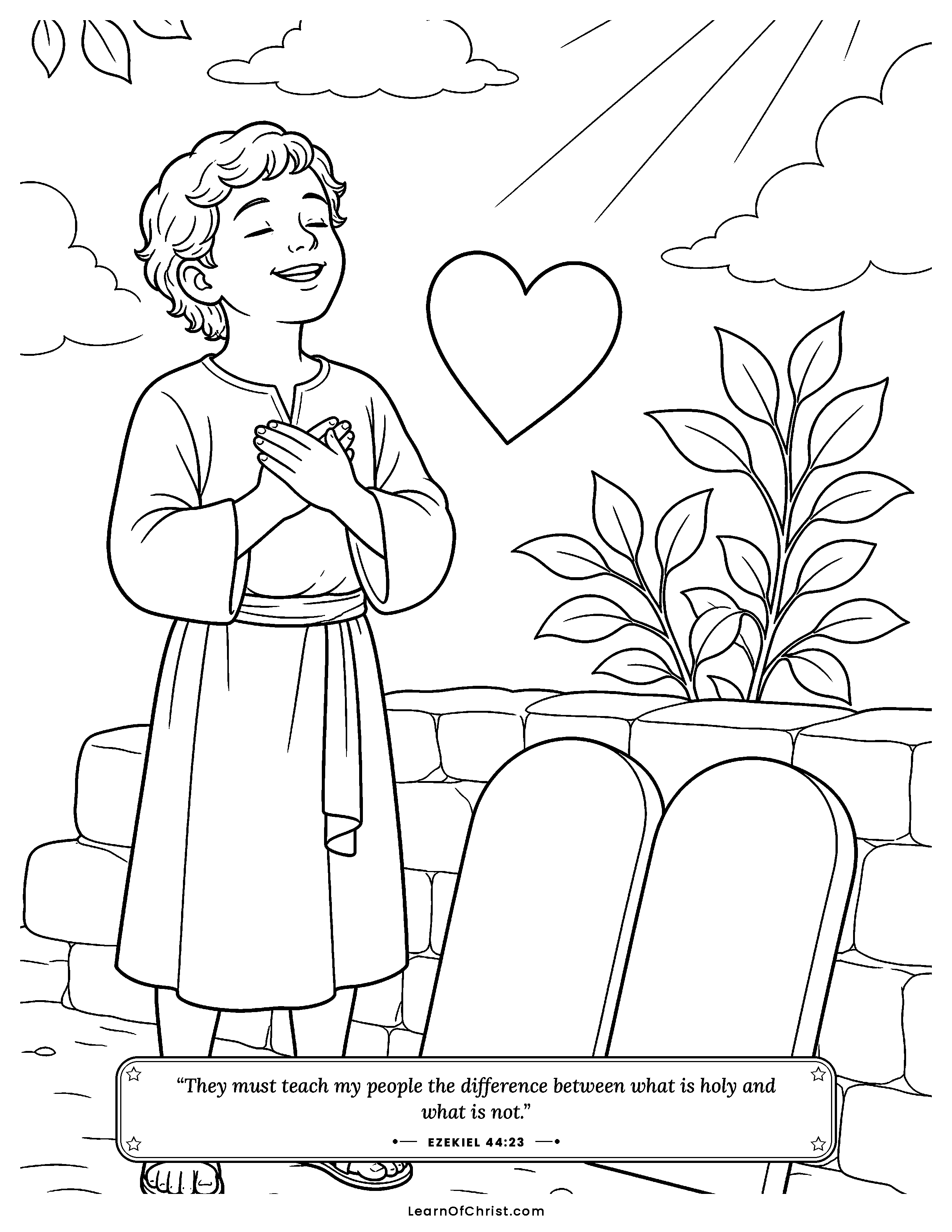 Ezekiel 44 coloring page - The special gate is kept shut. Free printable Bible coloring sheet for kids.