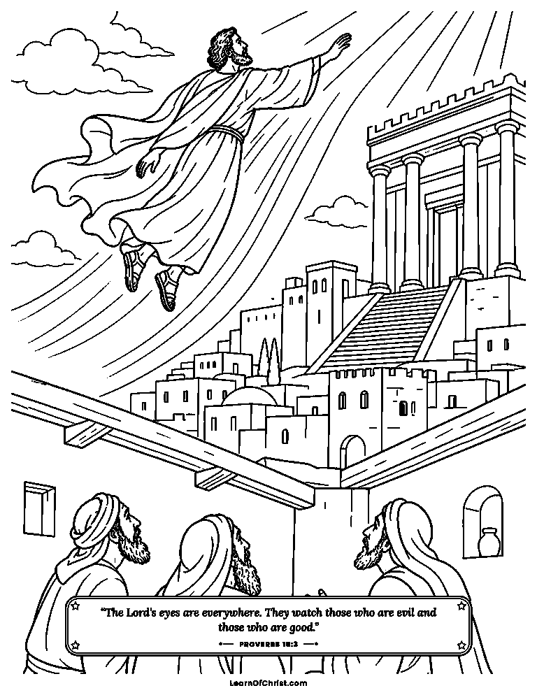Ezekiel is carried to the temple