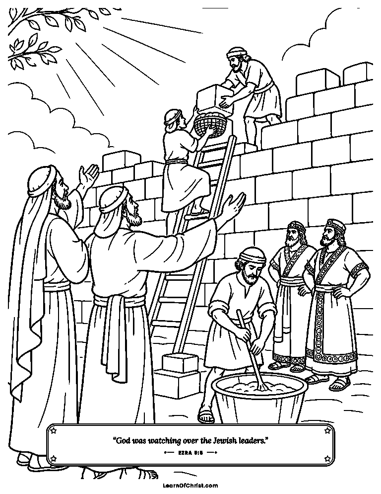 Two messengers cheer the builders on