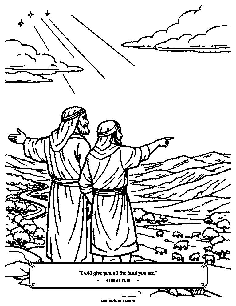Genesis 13 coloring page - Abram lets Lot choose first