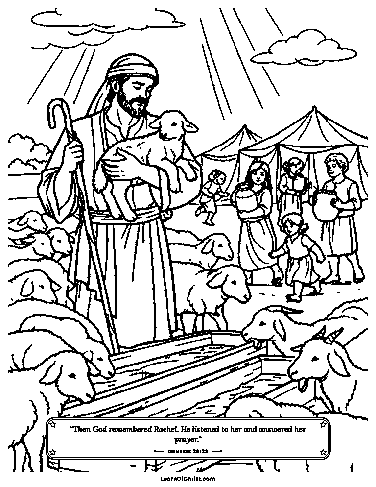 Genesis 30 coloring page - Jacob's family and flocks grow large