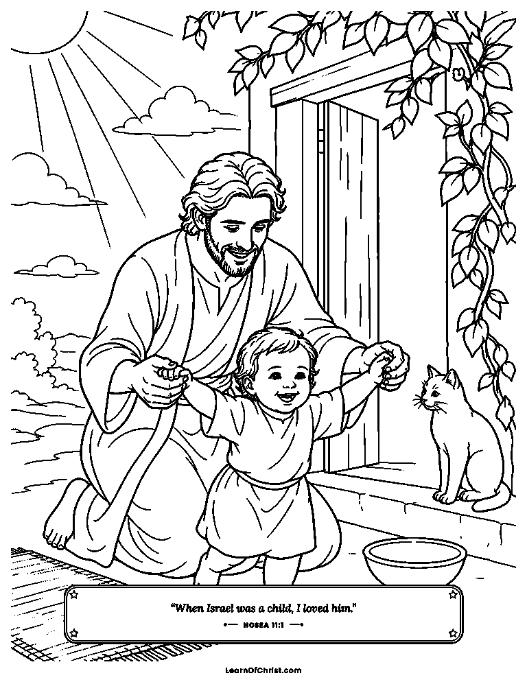 A parent teaches a child to walk