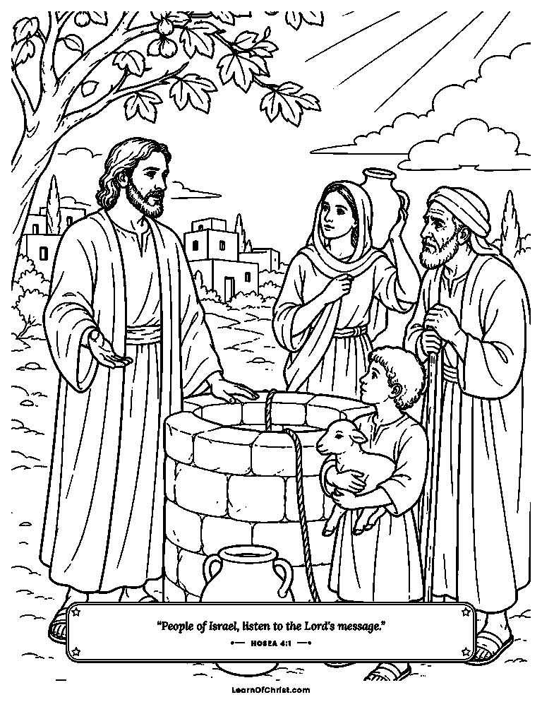 Hosea speaks kindly at the village well