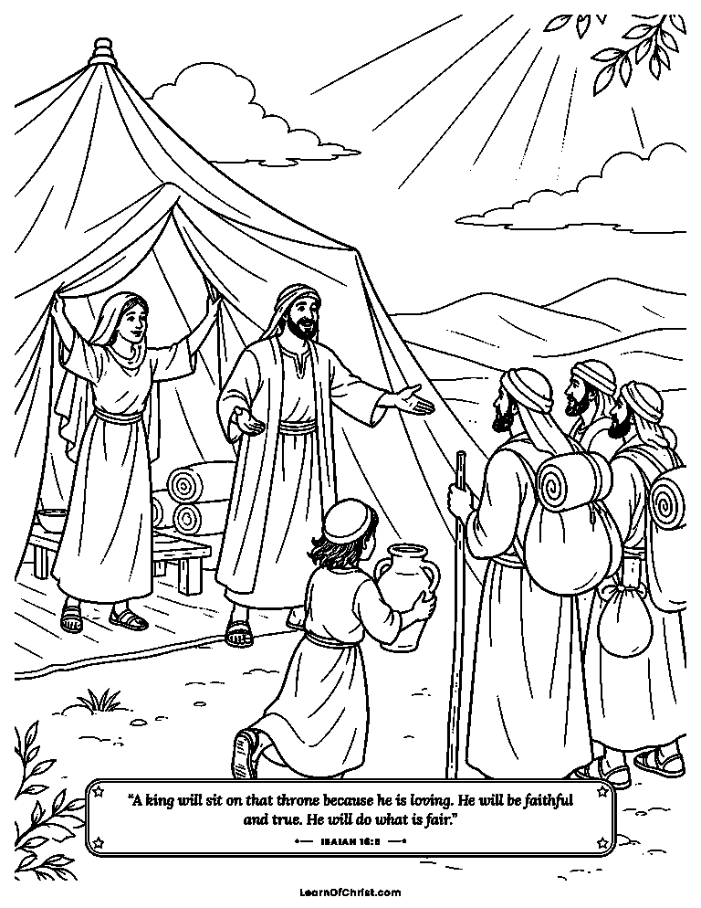 A family opens their tent to travelers
