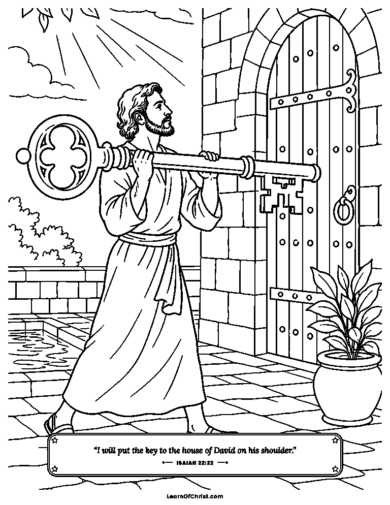 A servant carries the great key