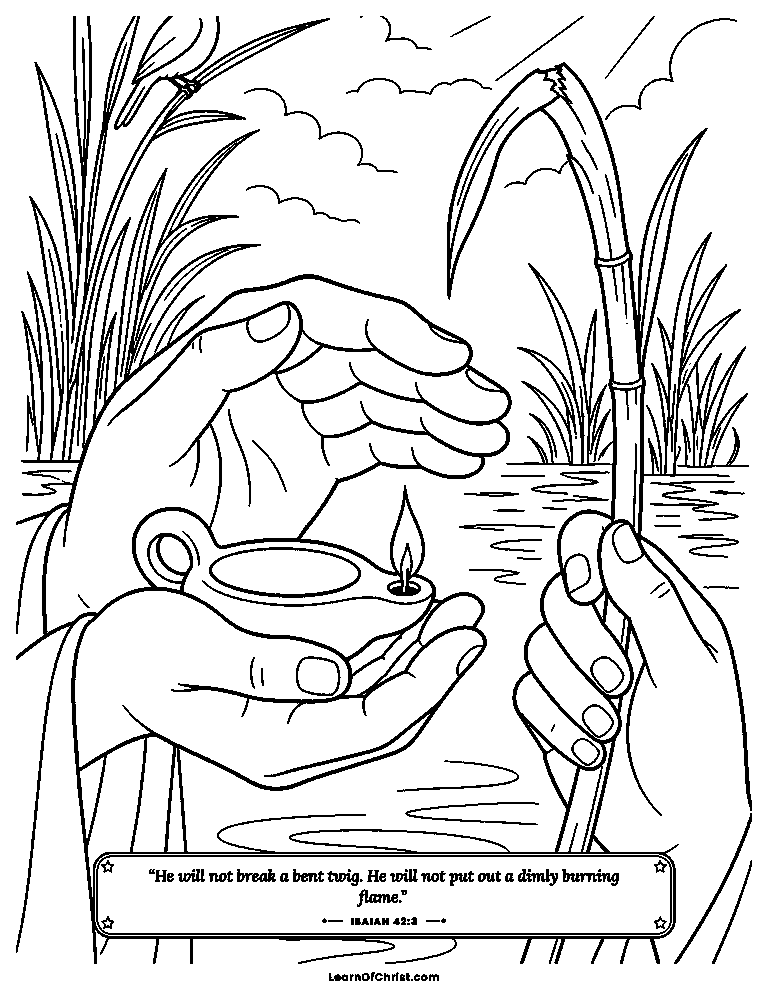 Gentle hands guard a flame and reed