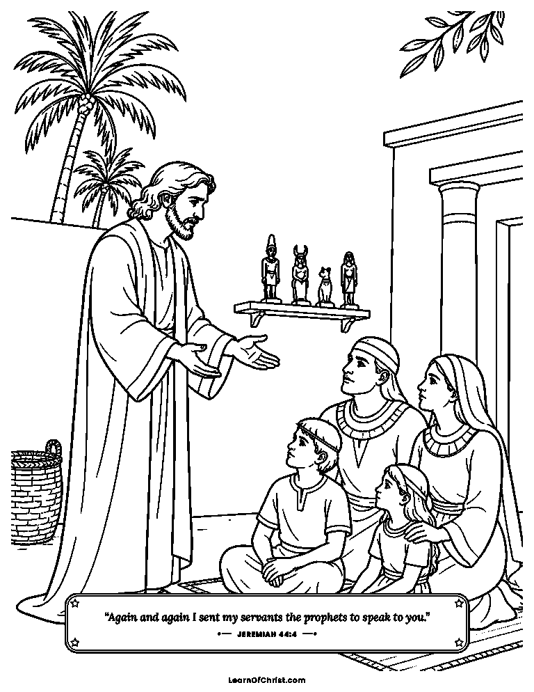 Jeremiah 44 coloring page - Jeremiah pleads with the people in Egypt