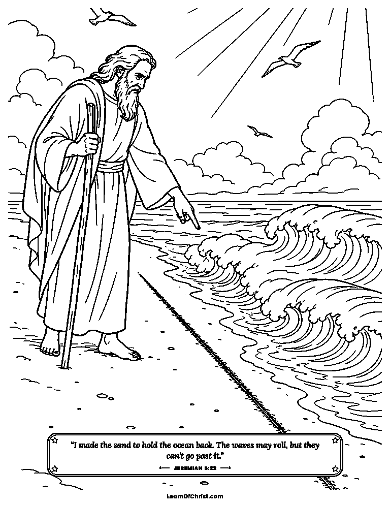 Waves stop at a line in the sand