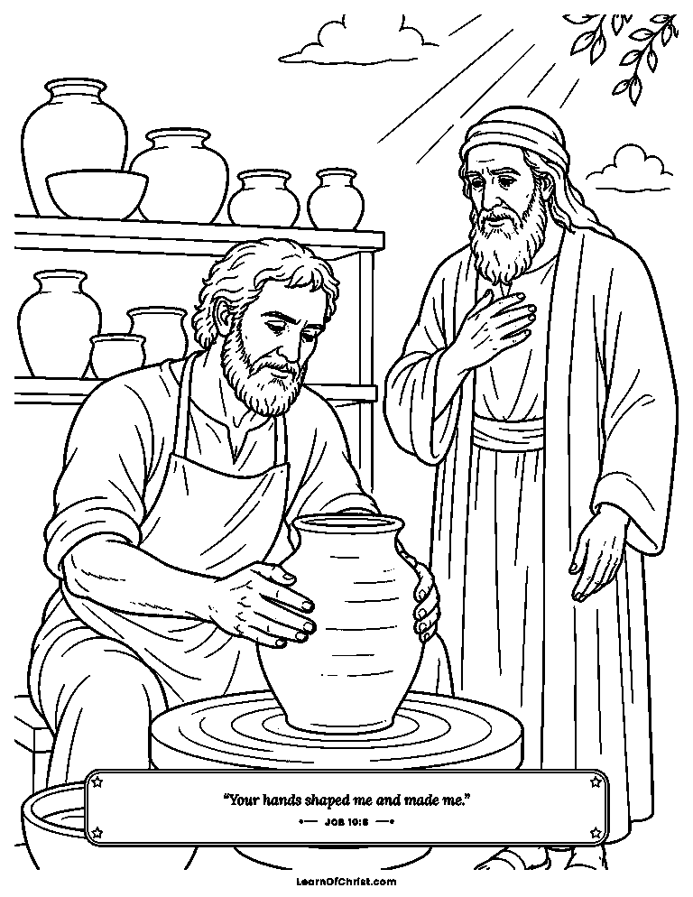 A potter shapes clay with his hands