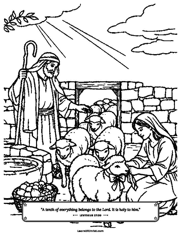 Leviticus 27 coloring page - Setting apart the tenth lamb