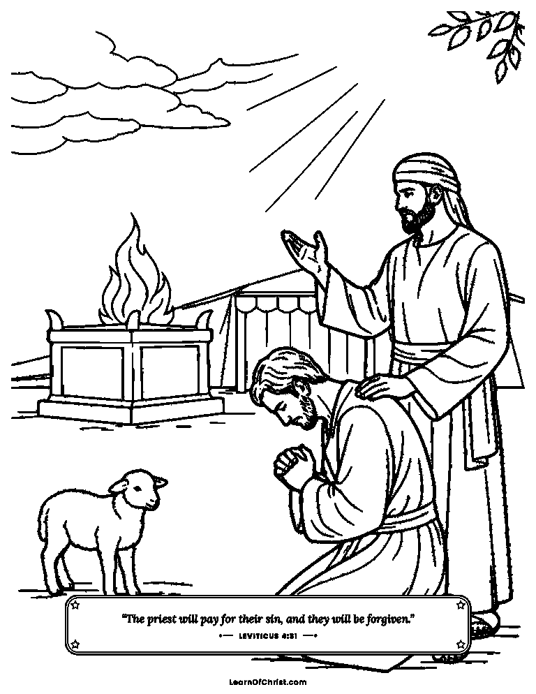 Leviticus 4 coloring page - Saying sorry and being forgiven