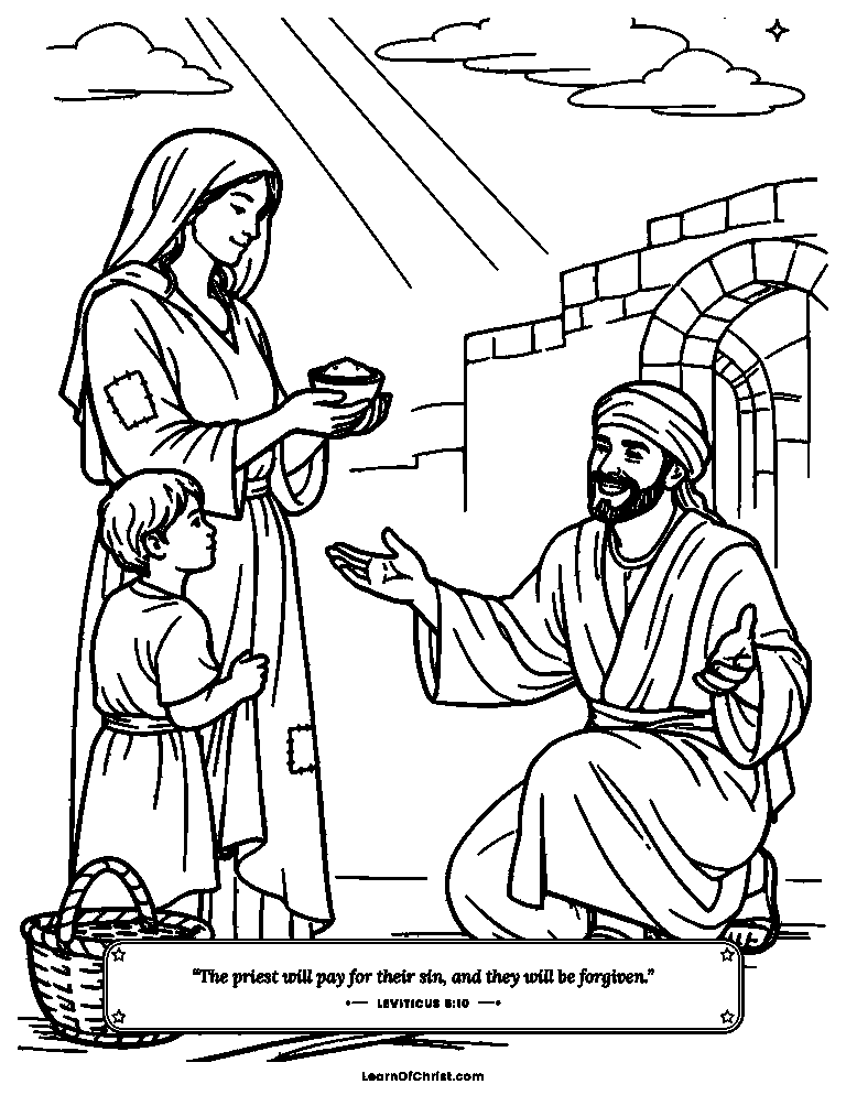 Leviticus 5 coloring page - Even the smallest gift is welcome