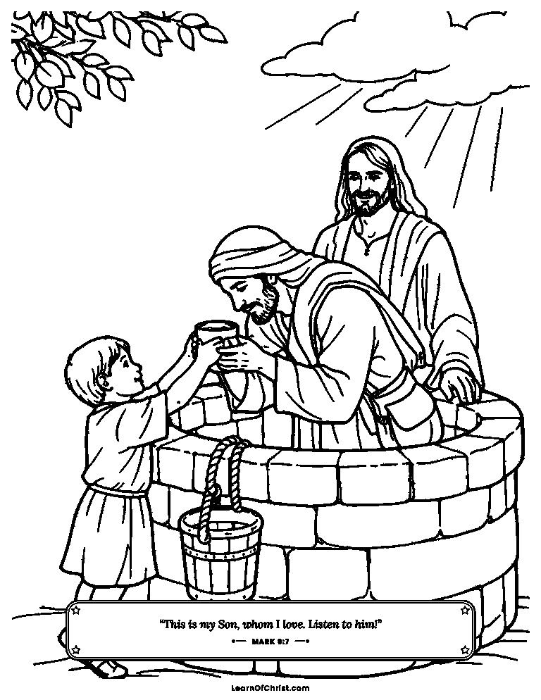 Mark 9 coloring page - A cup of cold water given away