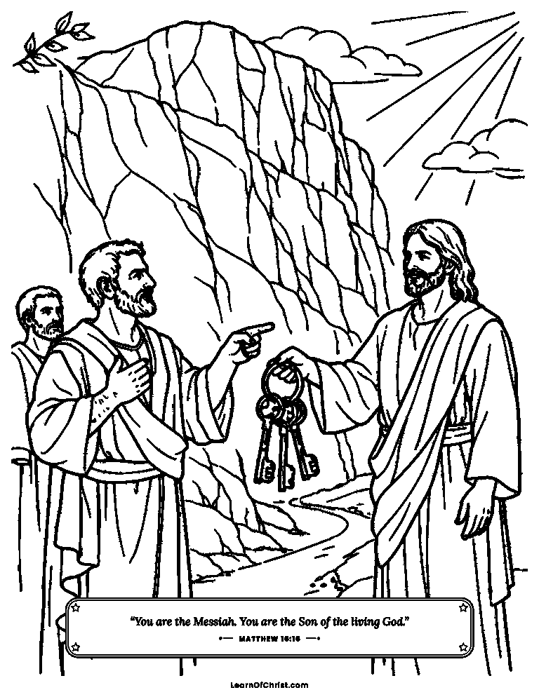 Matthew 16 coloring page - Peter says who Jesus really is