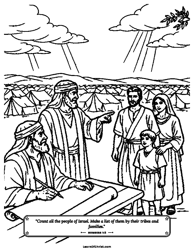 Numbers 1 coloring page - Counting God's great big family