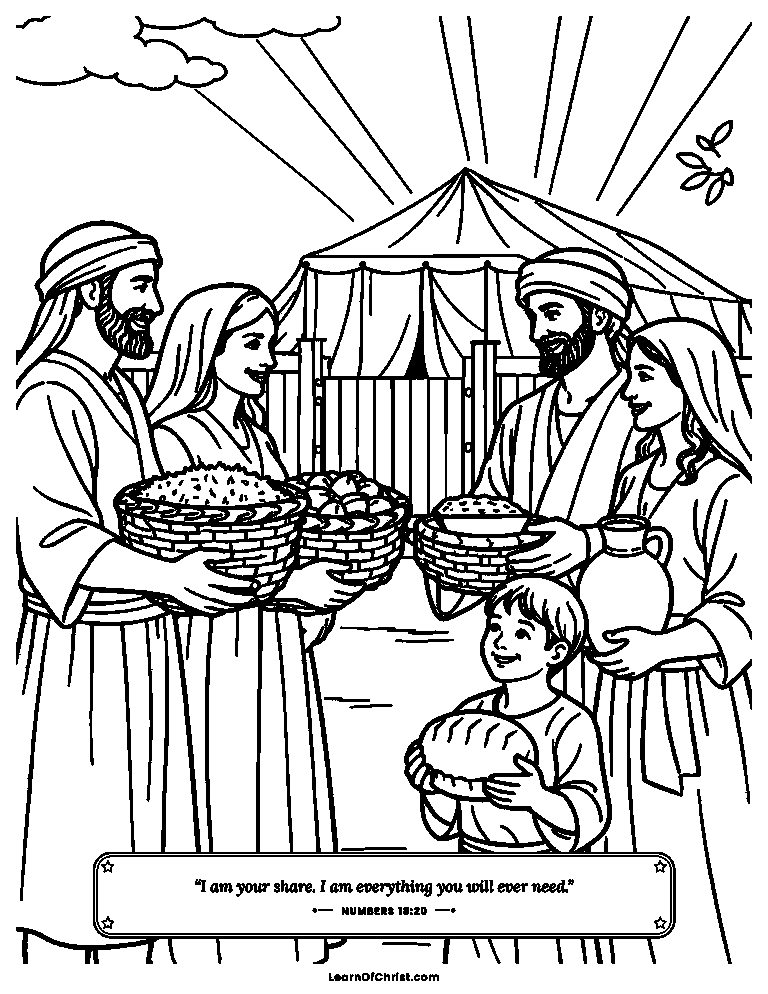 Numbers 18 coloring page - God himself is the helpers' gift