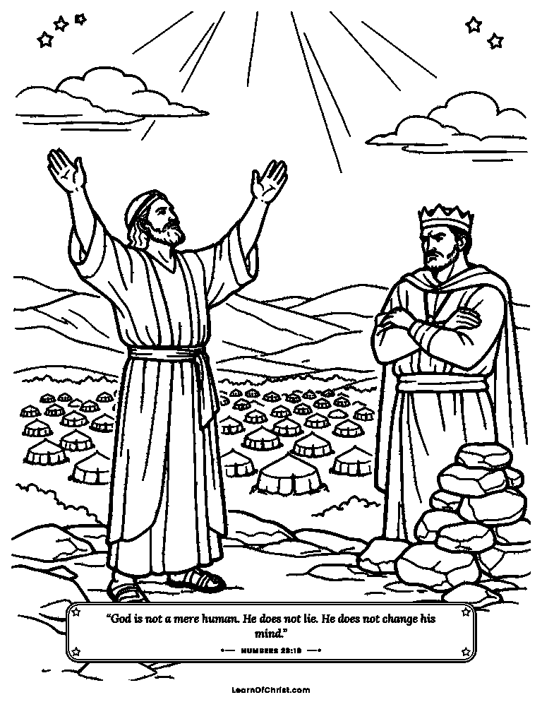 Numbers 23 coloring page - Balaam blesses instead of curses