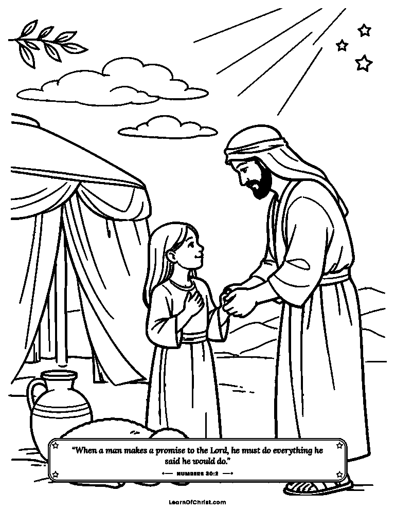 Numbers 30 coloring page - A promise made and kept
