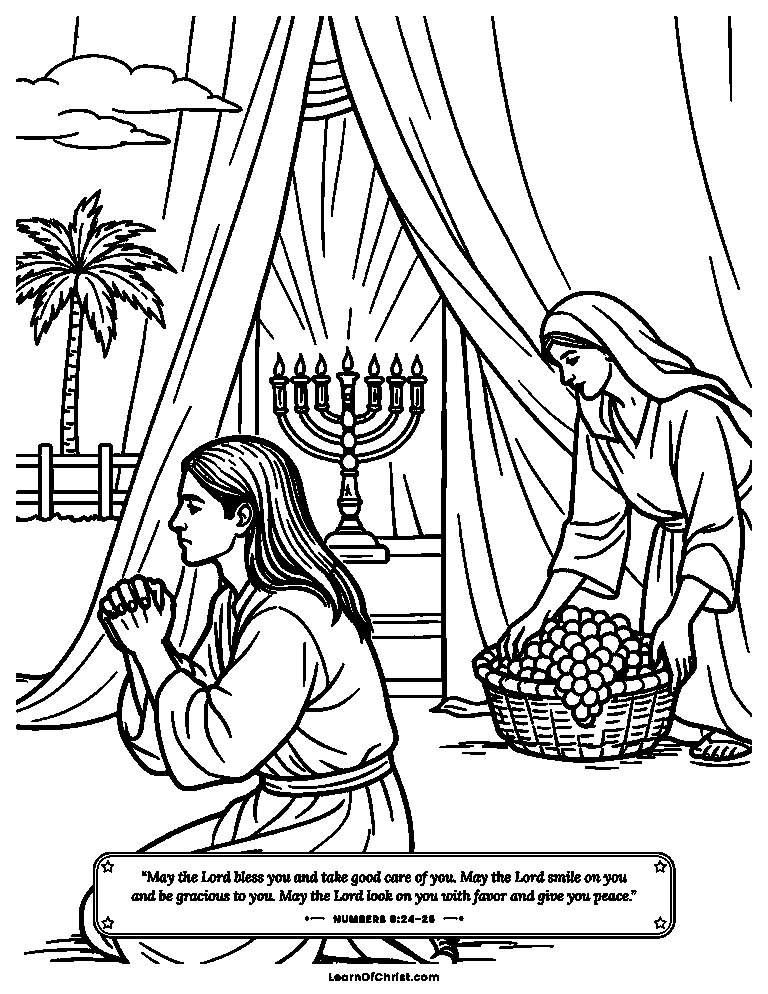 Numbers 6 coloring page - A young Nazirite's promise