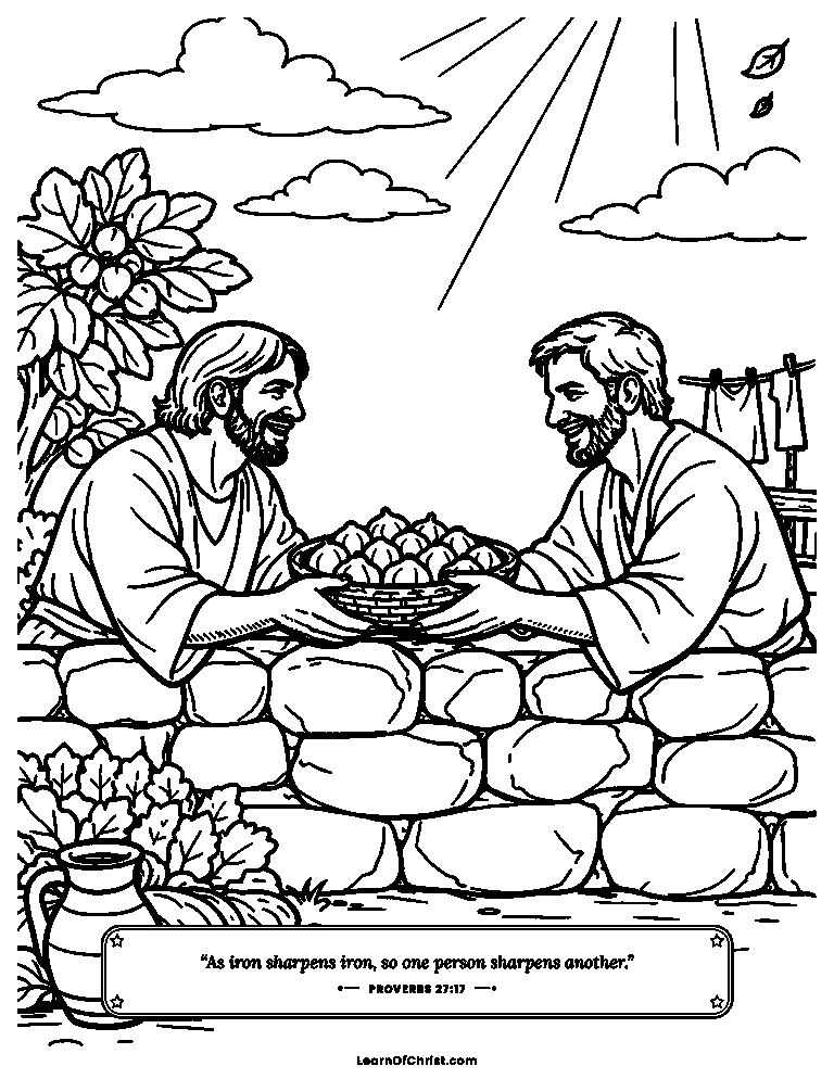 Proverbs 27 coloring page - The neighbor next door