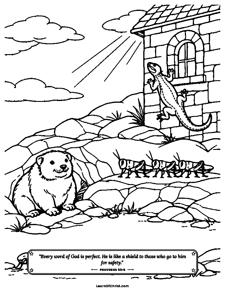 Proverbs 30 coloring page - Four small but very wise creatures