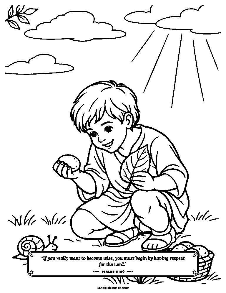 Psalms 111 coloring page - Turning a wonder over in your hands