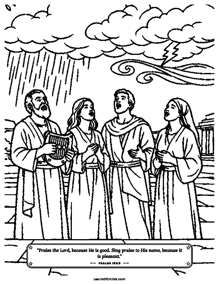 Psalms 135 coloring page - Singing to the God of wind and rain