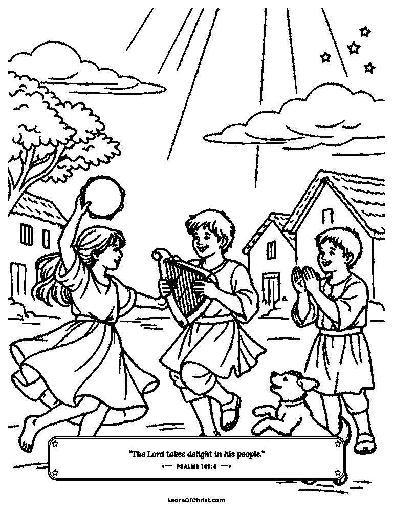 Psalms 149 coloring page - Making up a brand-new happy song