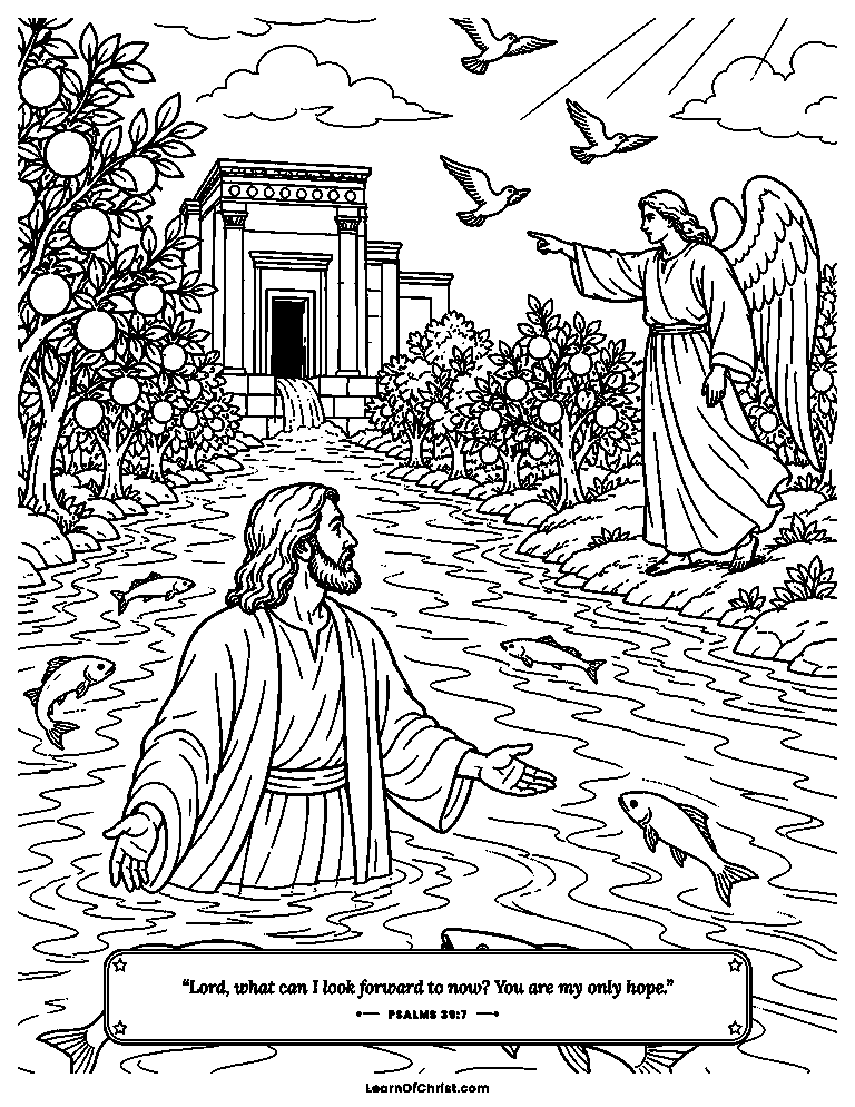 Psalms 39 coloring page - Guarding words while the shadow moves