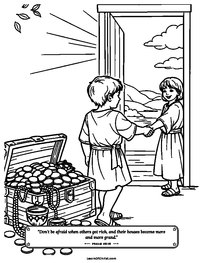 Psalms 49 coloring page - Choosing what money cannot buy