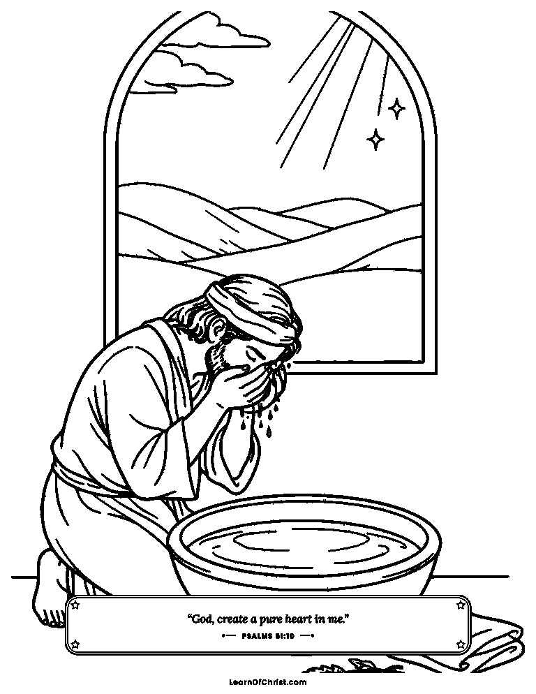 Psalms 51 coloring page - Washed clean and made new
