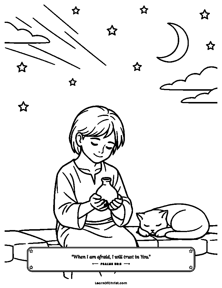 Psalms 56 coloring page - God keeps every tear in a bottle