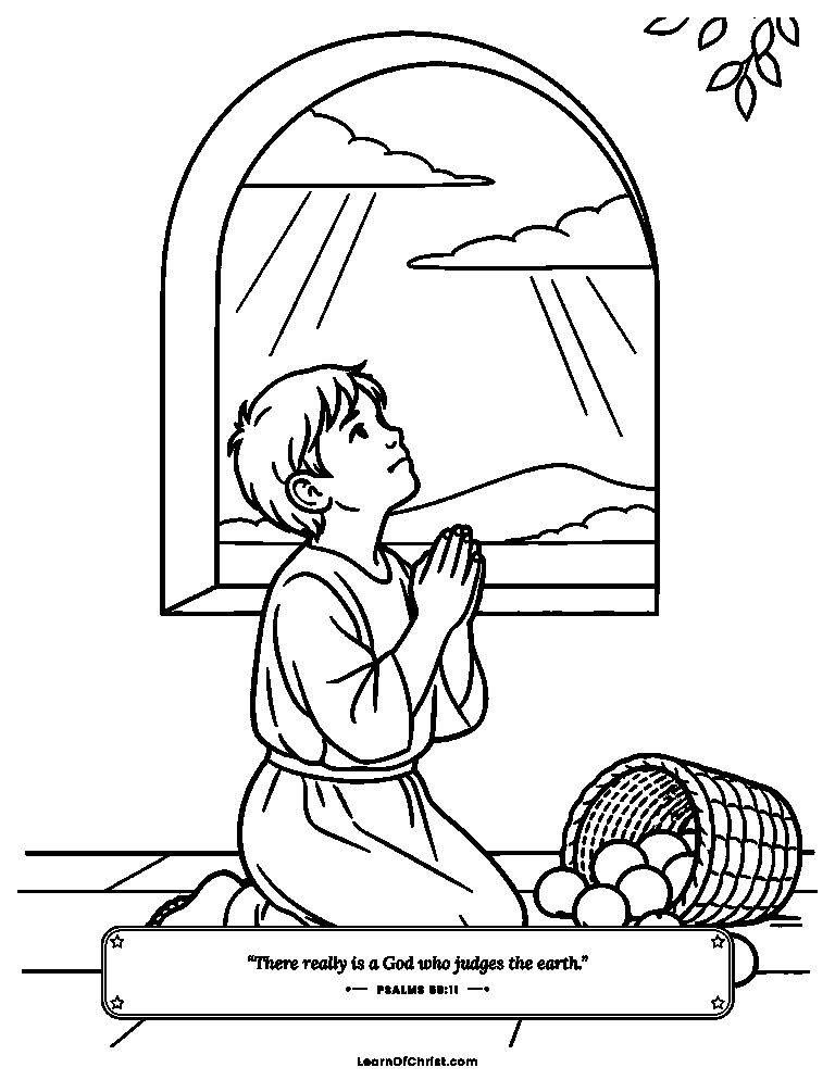 Psalms 58 coloring page - Telling God about something unfair