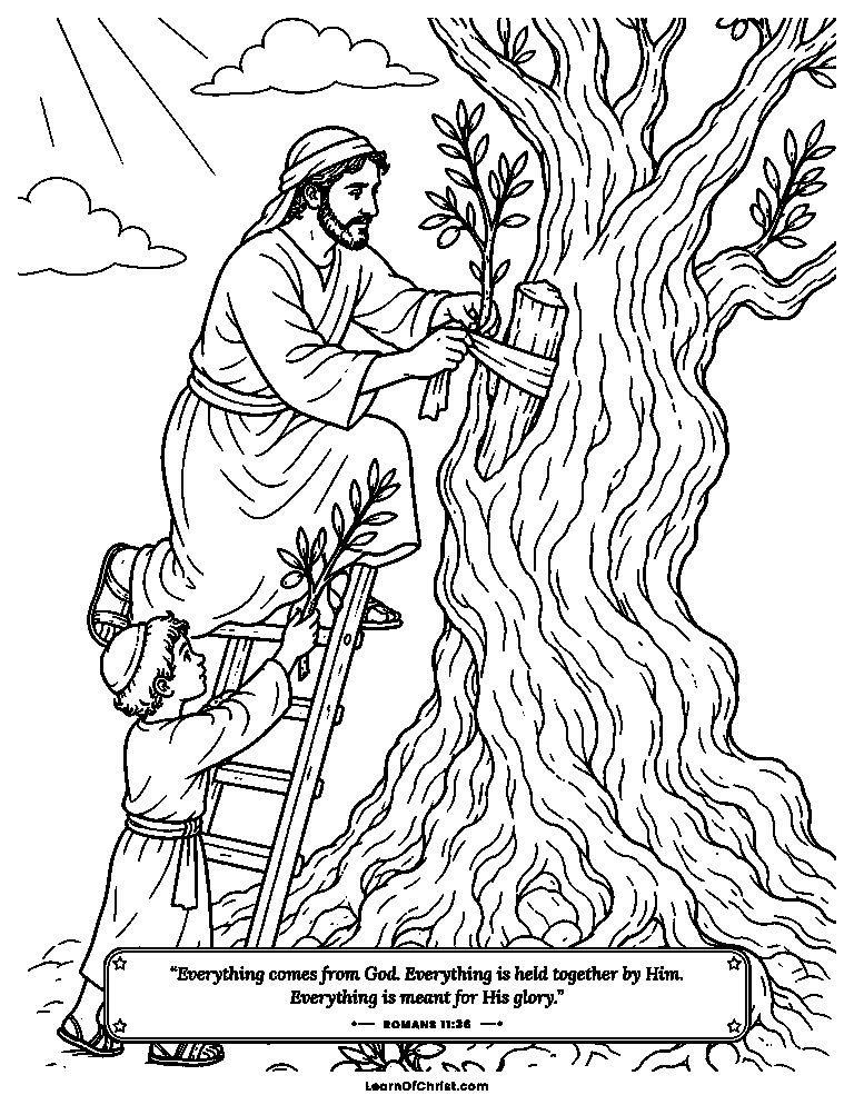 A branch grafted into the olive tree