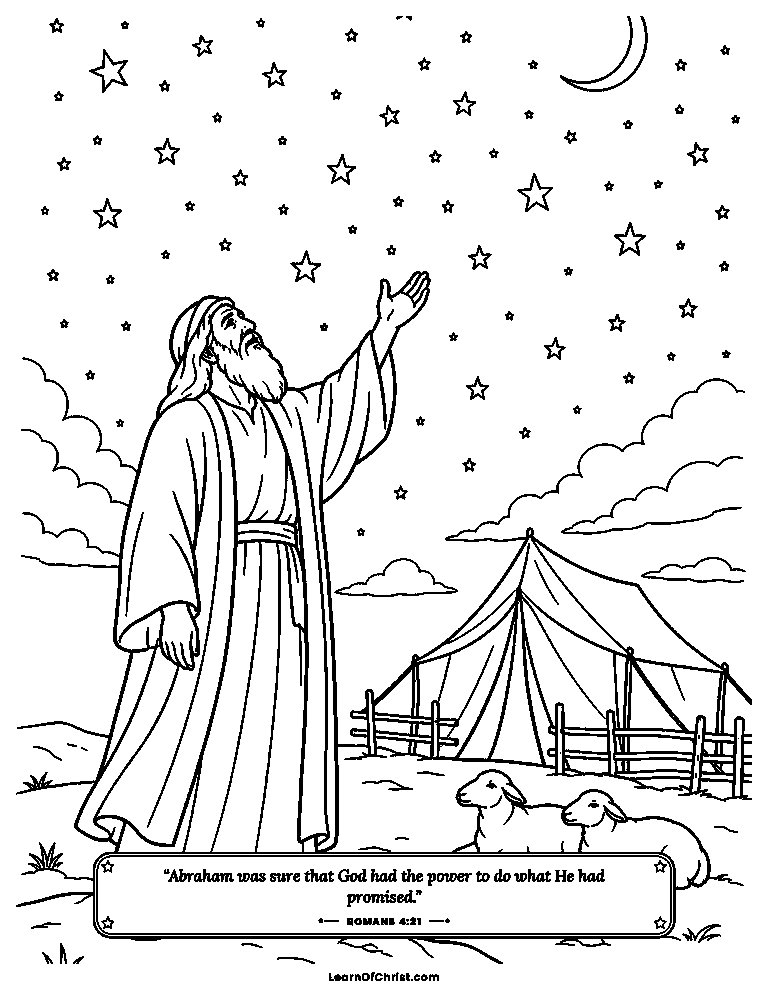 Abraham counts the stars in the sky