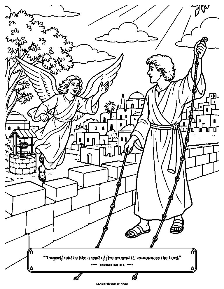 A man measures the city with a line